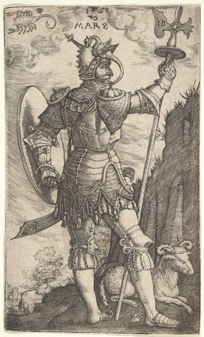 Mars från The Gods Who Preside Over the Planet, 1528. av Master I.B.
