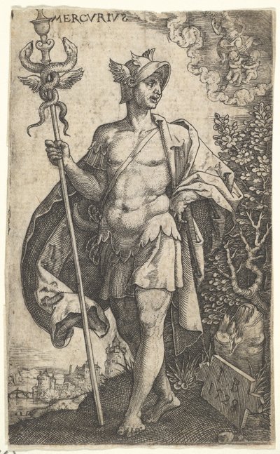 Merkurius från The Gods Who Preside Over the Planets, 1528. av Master I.B.