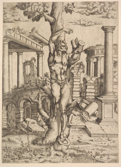 Man Against a Tree, ca. 1543-44. av Master IQV