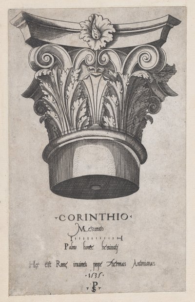 Mirror of Roman Magnificence: Korintisk huvudstad, 1535., 1535. av Master PS