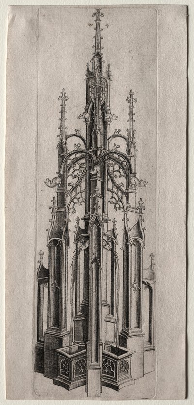Design för en gotisk fontän, ca. 1470. av Master W with the Key