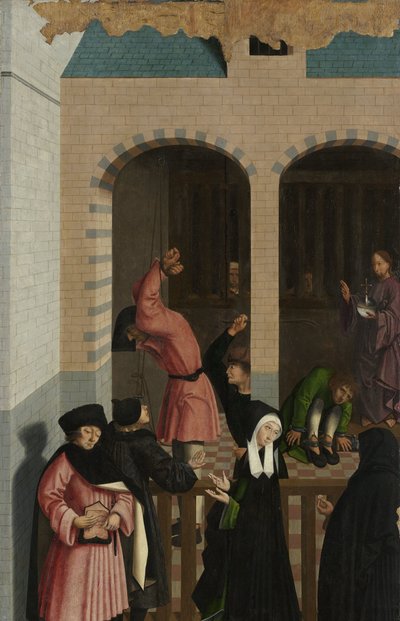 Barmhärtighetens sju verk Panel av en polyptyk med de sju barmhärtighetsverken: trösta de fångar av Master of Alkmaar