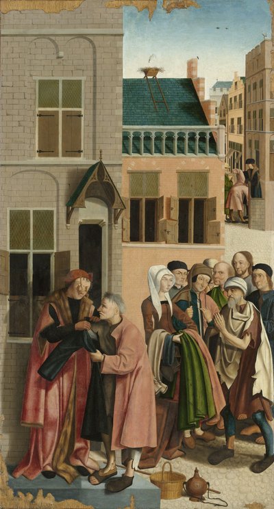 The Seven Works of Mercy: Clothing the Naked, 1504 av Master of Alkmaar