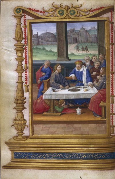 Fest i fariséen Simons hus, 1500-1550 av Master of Claude de France