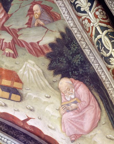 Italien, regionen Piemonte, Alessandria-provinsen, fresk i kapell vid basilikan Santa Maria Assunta av Master of Crea