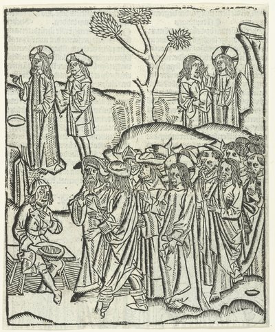 Kristus botar den blinde Bartimeus av Master of Delft (attributed to)