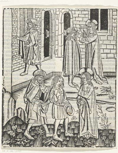 Kristus botar den blinde mannen i Bethesda av Master of Delft (attributed to)