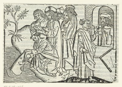 Peter och tempelskatten av Master of Delft (attributed to)