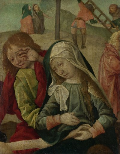 Jungfrun och Sankt Johannes sörjer över Kristi kropp, ca 1500 (olja på pannå) av Master of Delft