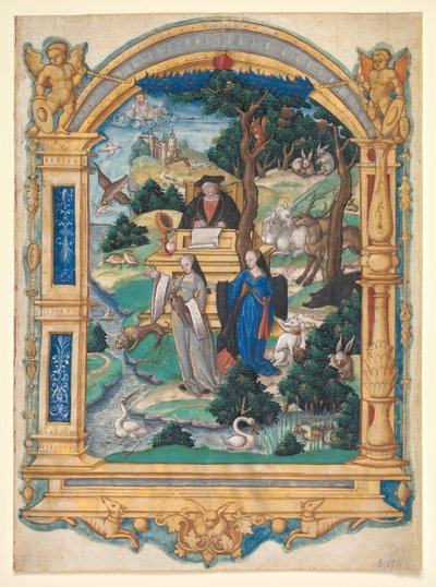 Frontispice-miniatyr från manuskriptet till en dikt av Guillaume Crétin..., ca. 1537-1540. av Master of Francis I