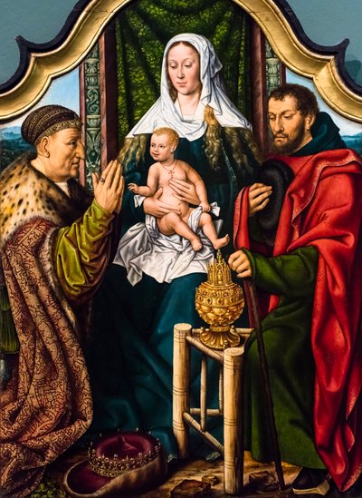 Magikernas tillbedjan, ca 1510 (Tempera och olja på trä (ek)) av Master of Frankfurt