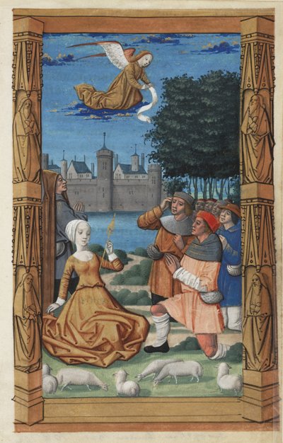 Budskap till herdarna, från en timbok, ca 1485 av Master of Guillaume Lambert