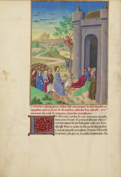 Intåget i Jerusalem av Master of Guillaume Lambert