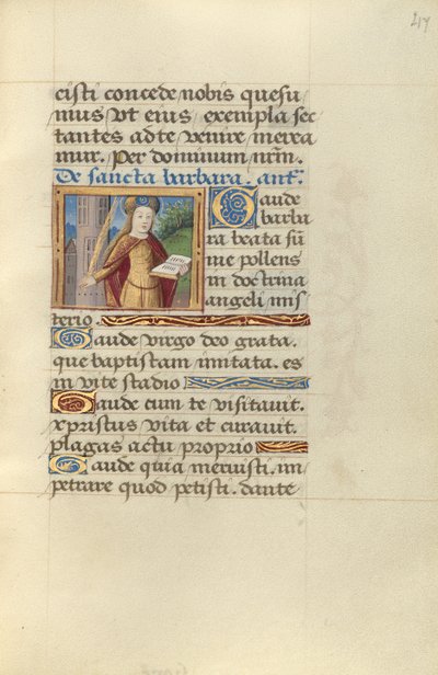 Heliga Barbara av Master of Jacques de Besançon