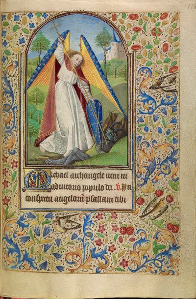 Sankt Mikael kämpar mot djävulen av Master of Jacques of Luxembourg