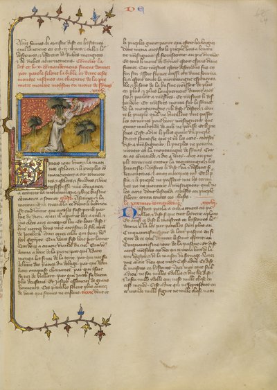 Moses tar emot lagens tavlor av Master of Jean de Mandeville