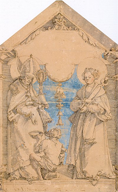 Tyska: Helgonen Martin och Apollonia av Master of Messkirch