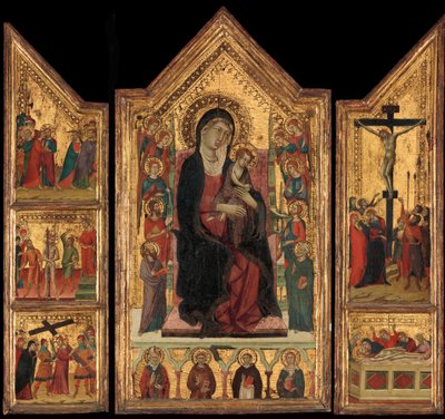 Madonna med barn på tronen av Master of Monte Oliveto