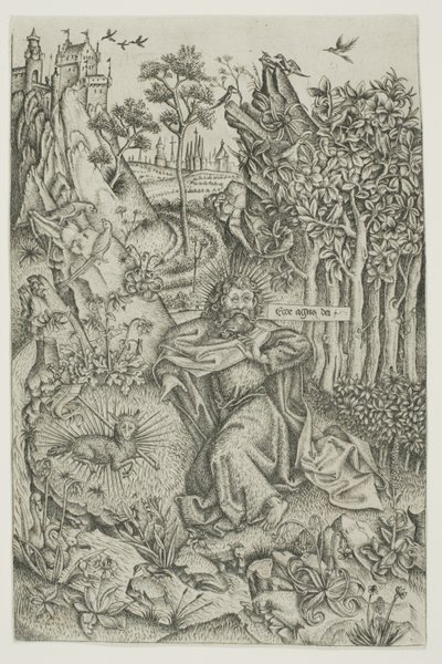 Johannes Döparen i vildmarken av Master of Saint John the Baptist