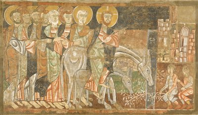 Kristi inträde i Jerusalem, ca 1125 (fresk) av Master of San Baudel