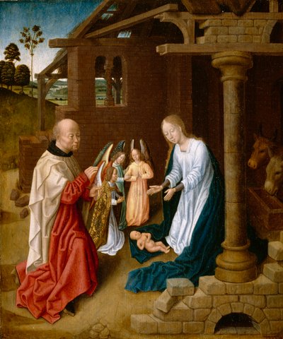 Tillbedjan av Jesusbarnet av Master of San Ildefonso