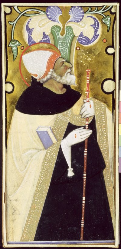 Historierad initial "I" som föreställer Sankt Augustinus. av Master of San Michele of Murano