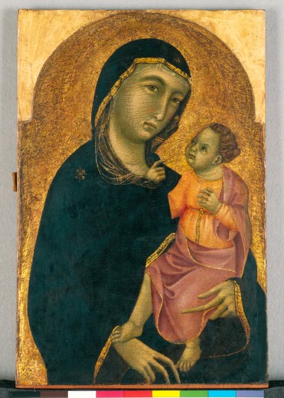 Jungfru med barn, ca 1325 (äggtempera och guld på trä) av Master of San Torpe