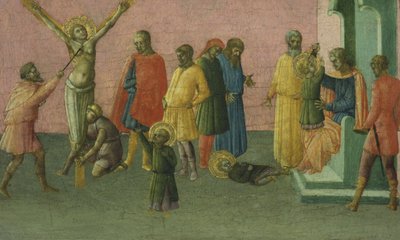 The Martyrdom of the Saints, 1400-50 (tempera och bladguld på panel) av Master of St. Julitta and St. Quiricus Master of St. Julitta and St. Quiricus