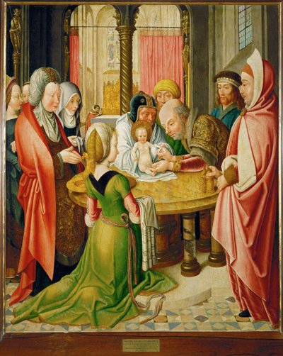 Omskärelse, en av två paneler från ett altare... av Master of St. Severin