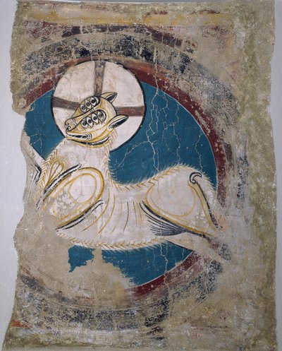 Apokalyptiska lamm (från Sant Climent de Tauell) - Mästare av Tahull (Master of Sant Climent de Tauell) (aktivt 1100-tal) - ca 1123 - Fresco - 146x113 - Museu Nacional d