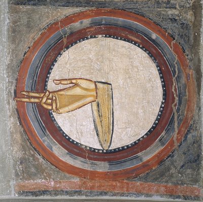 Guds hand från Sant Climent de Taüll av Master of Tahull