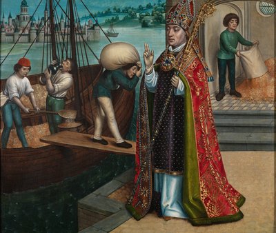 Kornets mirakel, från St. Nicholas altartavla, ca 1486-93 (olja på panel) av Master of The Legend of St. Lucy