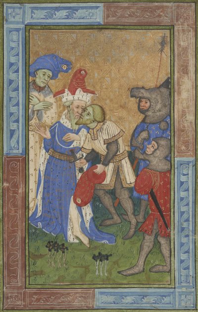 Attentatsplats Ms B.11.7, c.1420 (tempera, silver och guldfärg på pergament) av Master of Trinity College