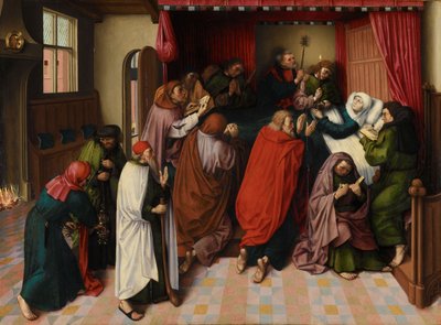 Jungfruns död, ca. 1500 (olja på panel) av Master of the Amsterdam Death of the Virgin