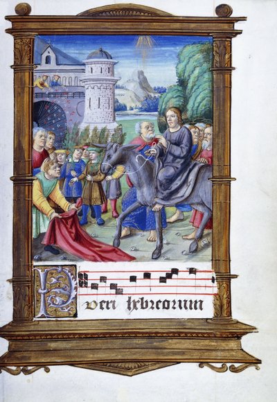 Inträdet i Jerusalem av Master of the Anglo Hours