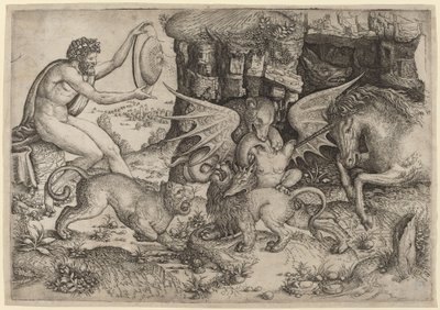 Allegoriskt tema: Combat of Animals av Master of the Beheading of St. John