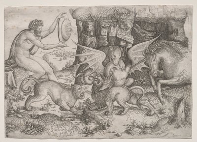 Allegoriskt tema: Combat of Animals av Master of the Beheading of St. John