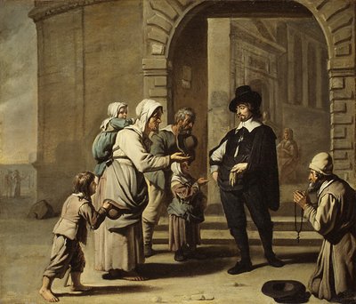 Tiggare vid en dörröppning av Master of the Béguins