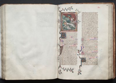 The Gotha Missal: Fol. 103r, St. Andrew blir bunden till korset, ca. 1375. av Master of the Boqueteaux