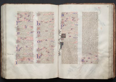 The Gotha Missal: Fol. 106v, text, ca. 1375. av Master of the Boqueteaux