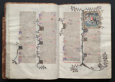 The Gotha Missal: Fol. 15v, text , ca. 1375. av Master of the Boqueteaux