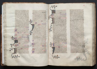 The Gotha Missal: Fol. 34v, text, c. 1375. av Master of the Boqueteaux