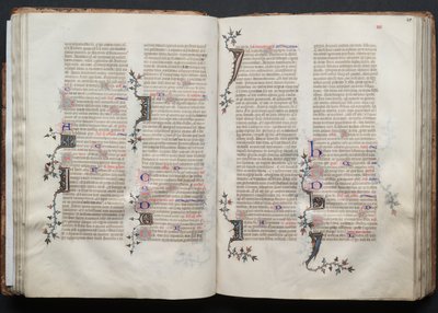 The Gotha Missal: Fol. 40v, text, ca. 1375. av Master of the Boqueteaux
