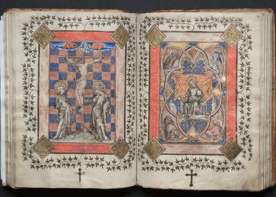 The Gotha Missal: Fol. 63v, Korsfästelse, ca. 1375. av Master of the Boqueteaux