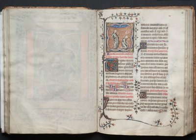 The Gotha Missal: Fol. 65r, Kyrkan och synagogan, ca. 1375. av Master of the Boqueteaux