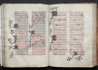 The Gotha Missal: Fol. 66v, text, ca. 1375. av Master of the Boqueteaux