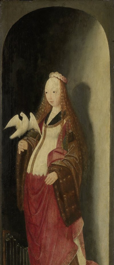Sankta Cecilia, högra flygeln på en triptyk av Master of the Brunswick Diptych (attributed to)