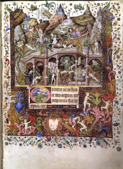 Lägg till. 29433, f.89 Scene in Hell, illustration från en 