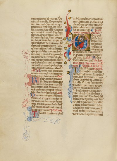 Inledande text E: Sankt Jakob den store av Master of the Brussels Initials