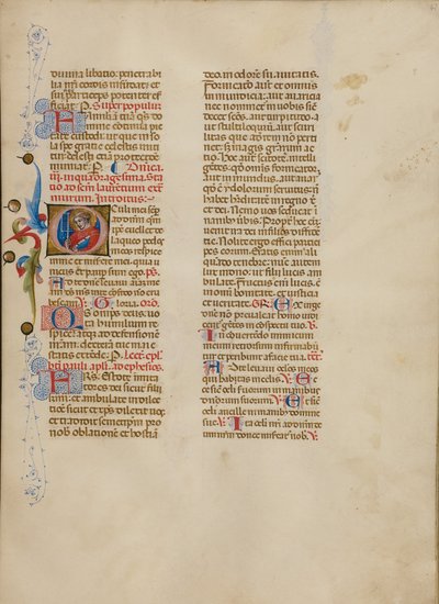 Ursprunglig O: Saint Lawrence av Master of the Brussels Initials